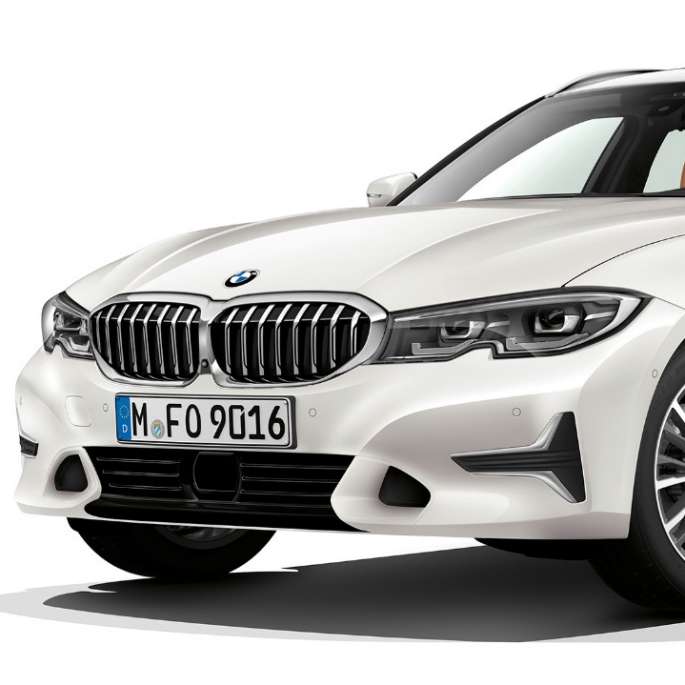 Modell Luxury Line trefjärdedelsvy bakifrån BMW 3-serie Touring, modell Luxury Line trefjärdedelsvy bakifrån