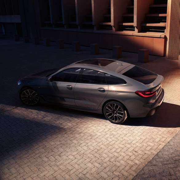 Exteriör BMW 6-serie Gran Turismo G32 2020 BMW 6-serie Gran Turismo 640i xDrive G32 2020 Berninagrå, sedd ur fågelperspektiv