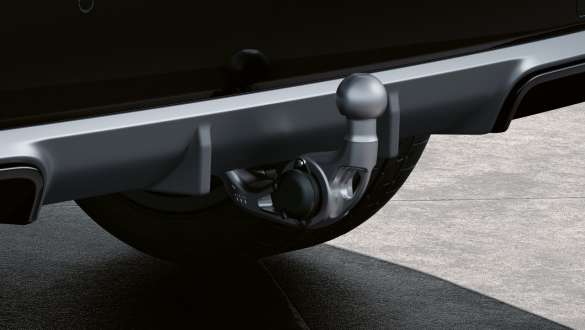 BMW X1 U11 PHEV utvändig utrustning dragkrok BMW X1 U11 PHEV utvändig utrustning Frozen Pure Grey metallic dragkrok i detalj