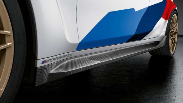 M Performance tröskelbreddare i kolfiber BMW M3 Sedan G80 2020 BMW M3 Sedan G80 2020 Performance tröskelbreddare i kolfiber närbild