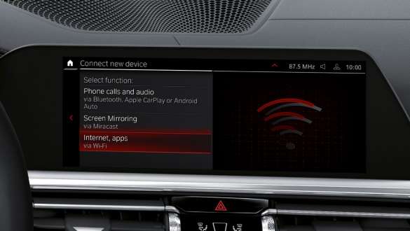 WLAN Hotspot BMW 3-serie Sedan M G80 G20 BMW 3-serie Sedan M G80 G20 WLAN Hotspot Control Display kupé