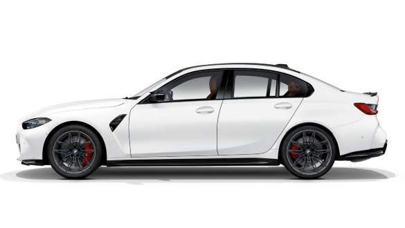 Sidodesign BMW M3 Competition Sedan Frozen Brilliant White metallic G80 2020 BMW M3 Competition Sedan G80 2020 Frozen Brilliant White metallic Sidodesign sedd från sidan