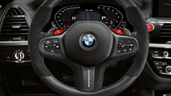 BMW X4 M och BMW X4 M Competition, Cockpit. BMW X4 M Competition och BMW X4 M, Interiör, Cockpit med M lädersportratt och M Servotronic.