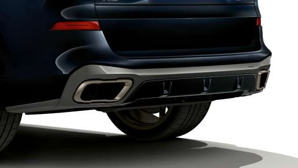 Slutrörskåpor och bakre diffusor BMW X5 M50d G05 Slutrörskåpor och bakre diffusor BMW X5 M50d Carbonsvart metallic G05 2018 SUV