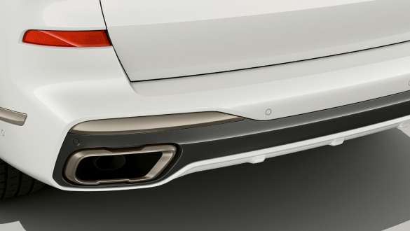BMW X7 M med M sportavgassystem BMW X7 M med M sportavgassystem, G07, sedd bakifrån