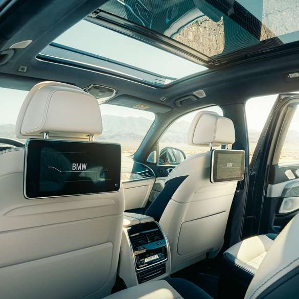 BMW X7 interiör BMW X7 interiör: Perspektiv från tredje sätesraden