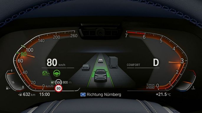 Driving Assistant Plus & Parking Assistant Plus Driving Assistant Plus & Parking Assistant Plus: Närbild på instrumentpanelen