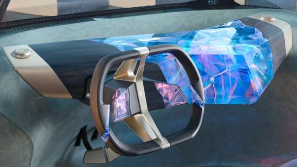 Svävande instrumentpanel som skulptur BMW i Vision Circular 2021 BMW i Vision Circular 2021 visionsfordon interiördesign svävande instrumentpanel som skulptur
