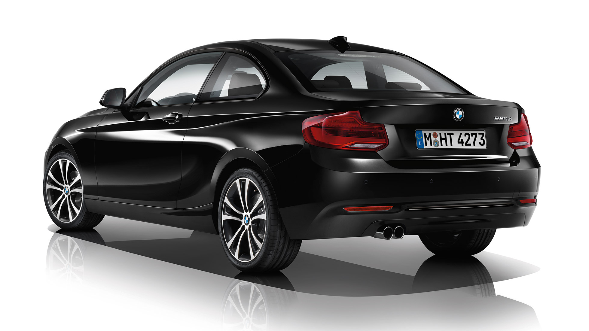 BMW 2-serie Coupé, Modell Sport Line, trefjärdedelsvy bakifrån BMW 2-serie Coupé, Modell Sport Line, trefjärdedelsvy bakifrån
