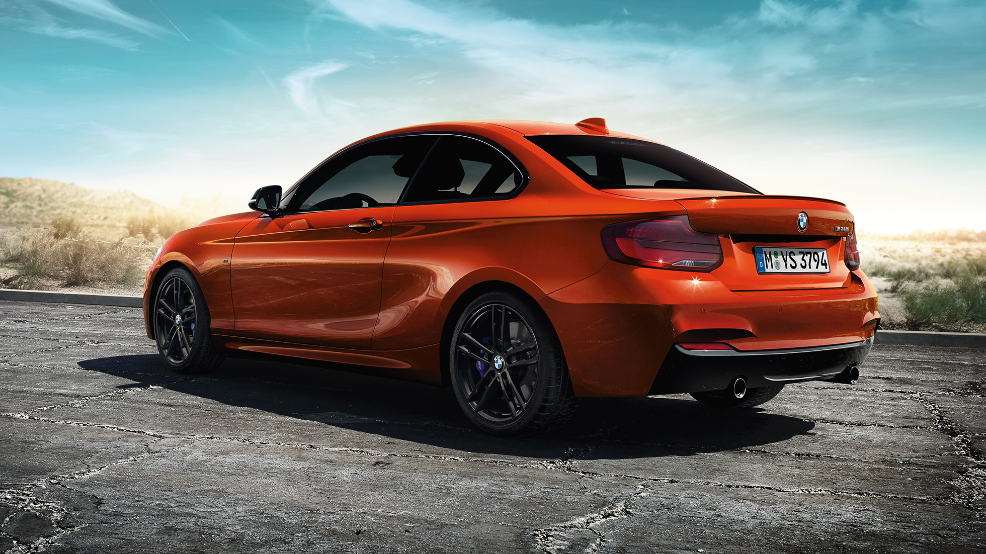 BMW 2-serie Coupé, trefjärdedelsvy bakifrån BMW 2-serie Coupé, trefjärdedelsvy bakifrån