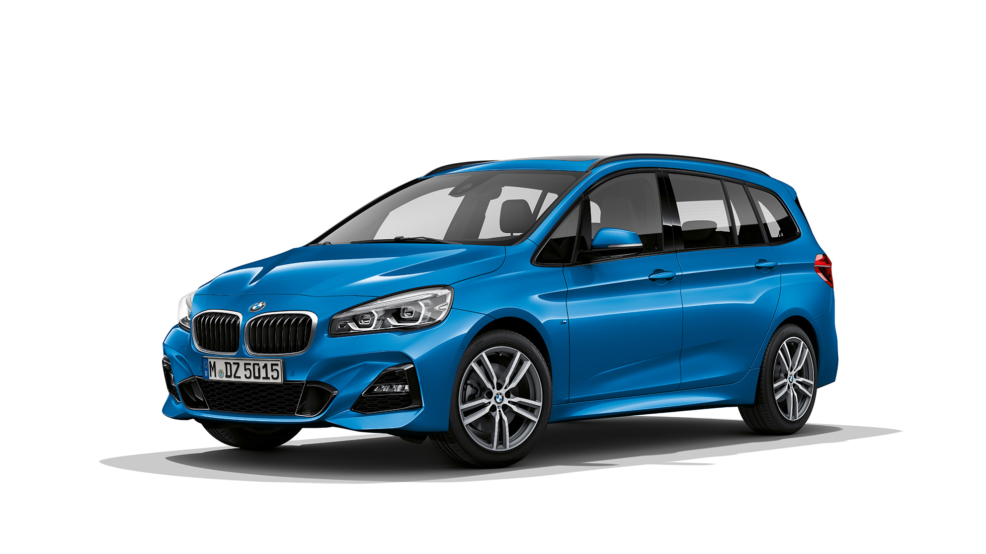 BMW 2-serie Gran Tourer, Model M Sport sedd snett framifrån BMW 2-serie Gran Tourer 220d xDrive Model M Sport F46 Facelift 2018 Estorilblå metallic sedd snett framifrån