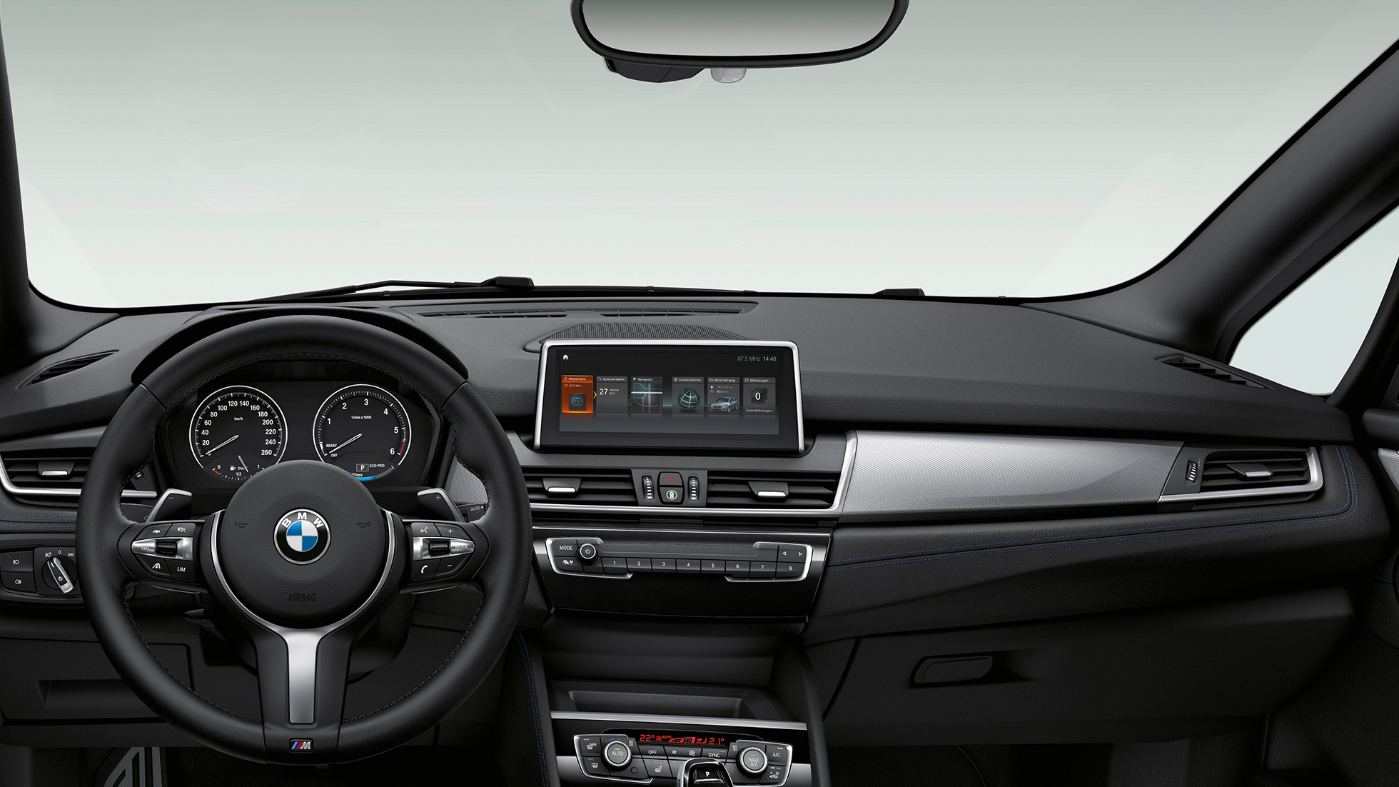 Förarplats BMW 2-serie Gran Tourer, Model M Sport Förarplats BMW 2-serie Gran Tourer 220d xDrive Model M Sport F46 2018 Interiör