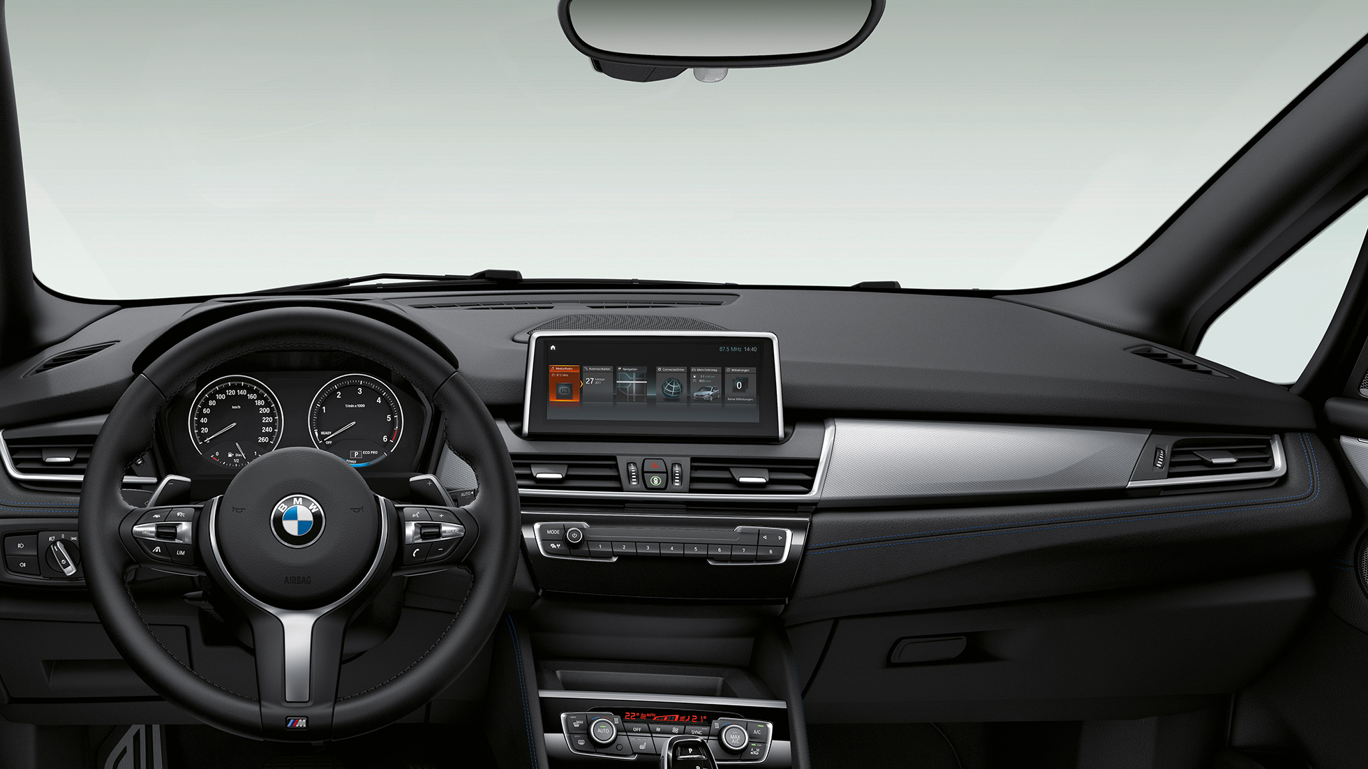 Förarplats BMW 2-serie Gran Tourer, Modell Advantage Förarplats BMW 2-serie Gran Tourer 218i Modell Advantage F46 2018 Interiör