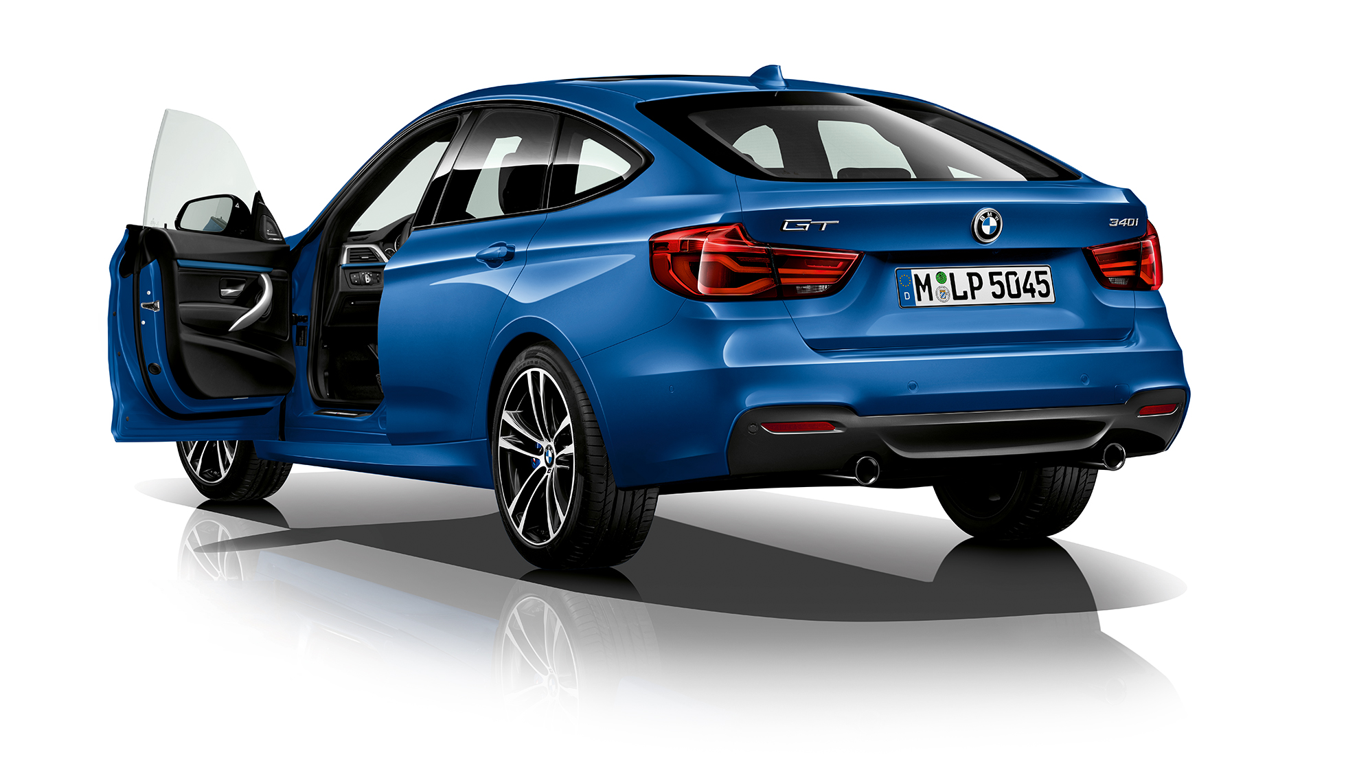 BMW 3-serie Gran Turismo, Model M Sport trefjärdedelsvy bakifrån BMW 3-serie Gran Turismo, Model M Sport trefjärdedelsvy bakifrån