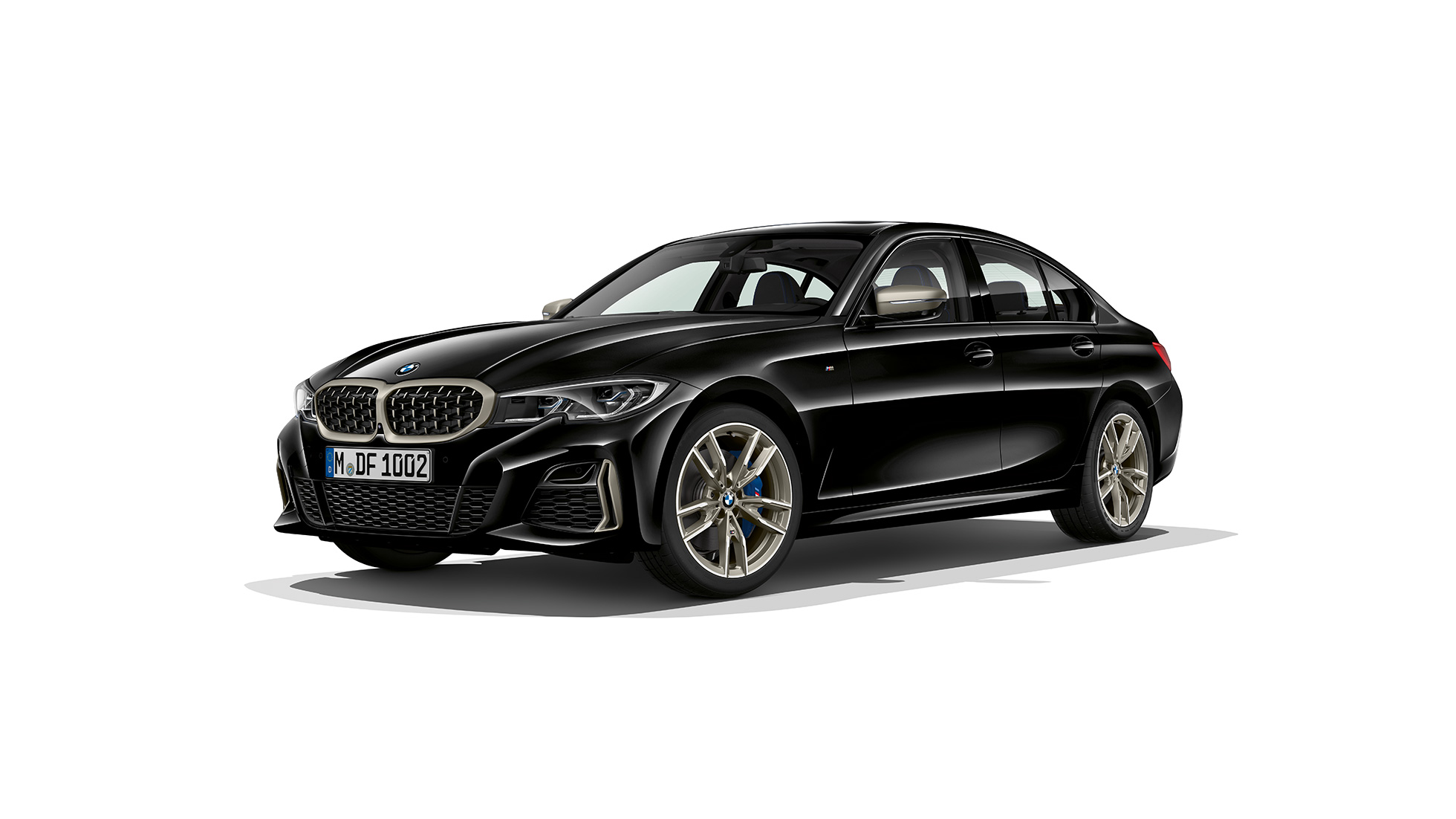 BMW 3-serie Sedan, BMW M340i xDrive. Stillastående BMW M340i xDrive Sedan sedd från sidan.