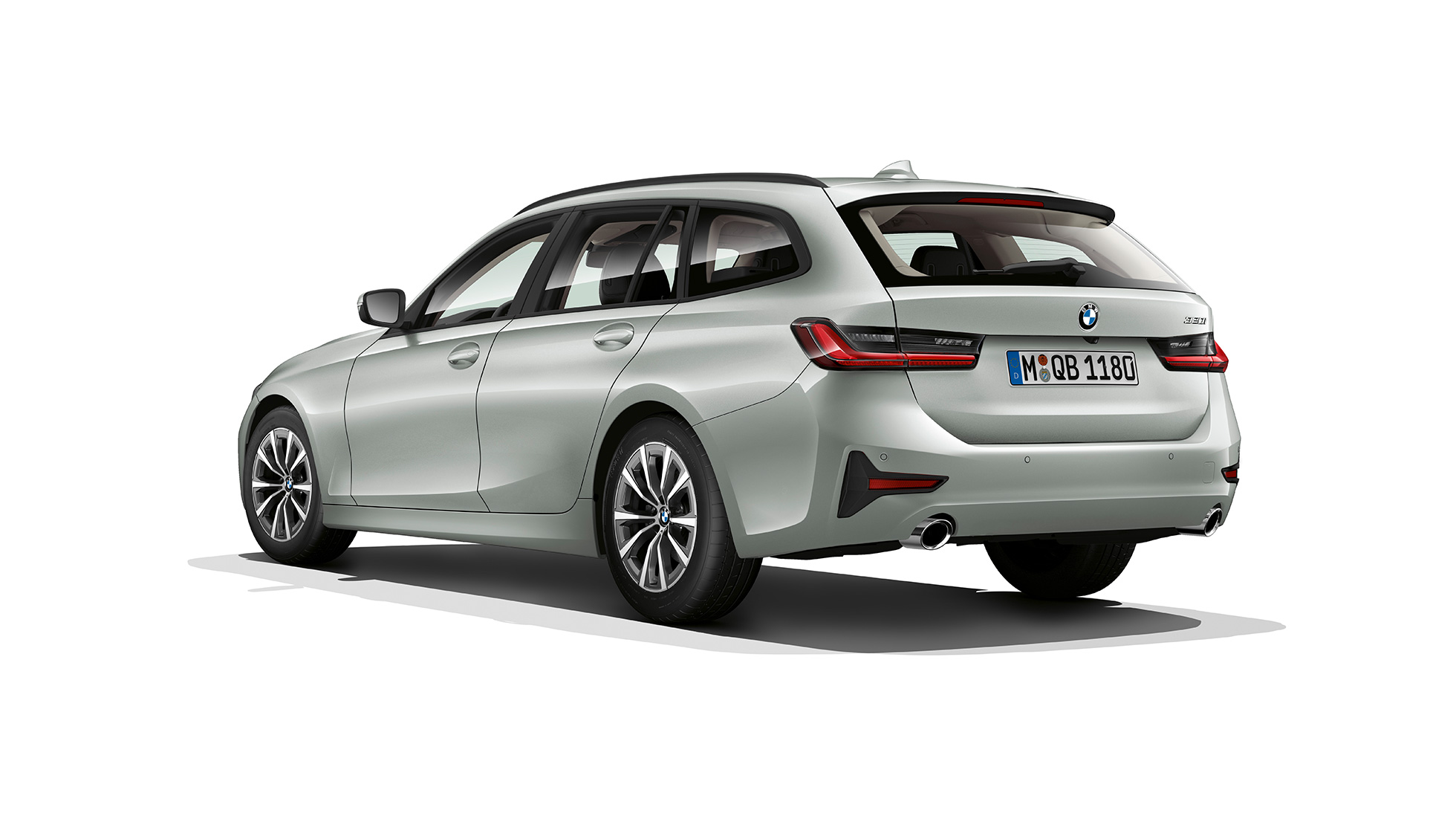 Modell Advantage trefjärdedelsvy bakifrån BMW 3-serie Touring, modell Advantage trefjärdedelsvy bakifrån