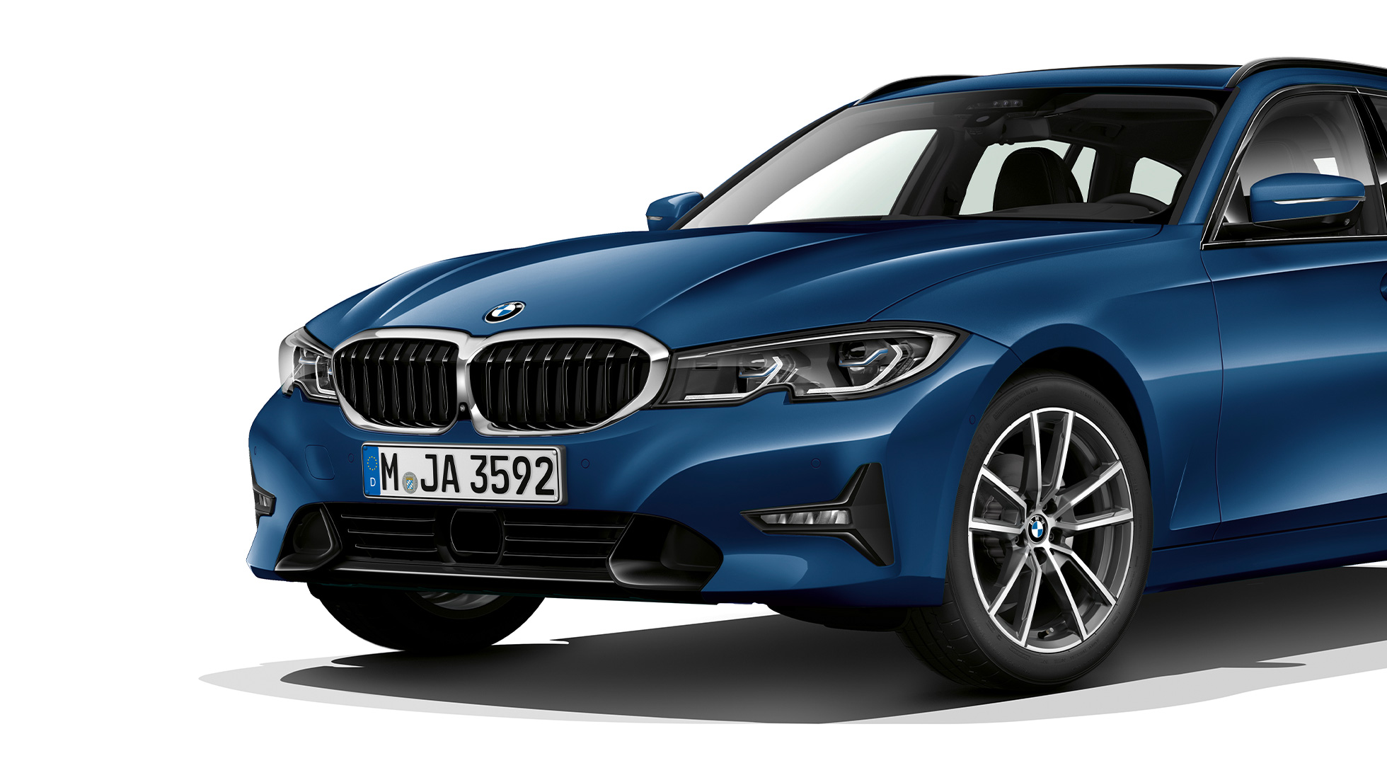 Modell Sport Line trefjärdedelsvy framifrån BMW 3-serie Touring, modell Sport Line trefjärdedelsvy framifrån