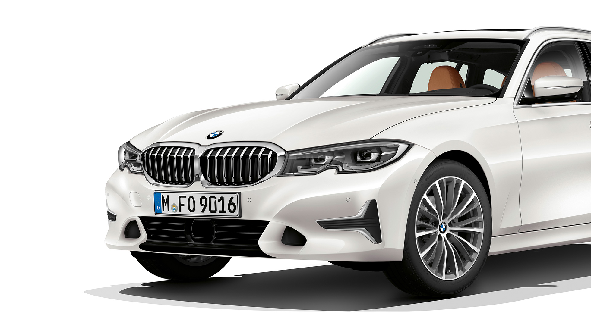 Modell Luxury Line trefjärdedelsvy bakifrån BMW 3-serie Touring, modell Luxury Line trefjärdedelsvy bakifrån