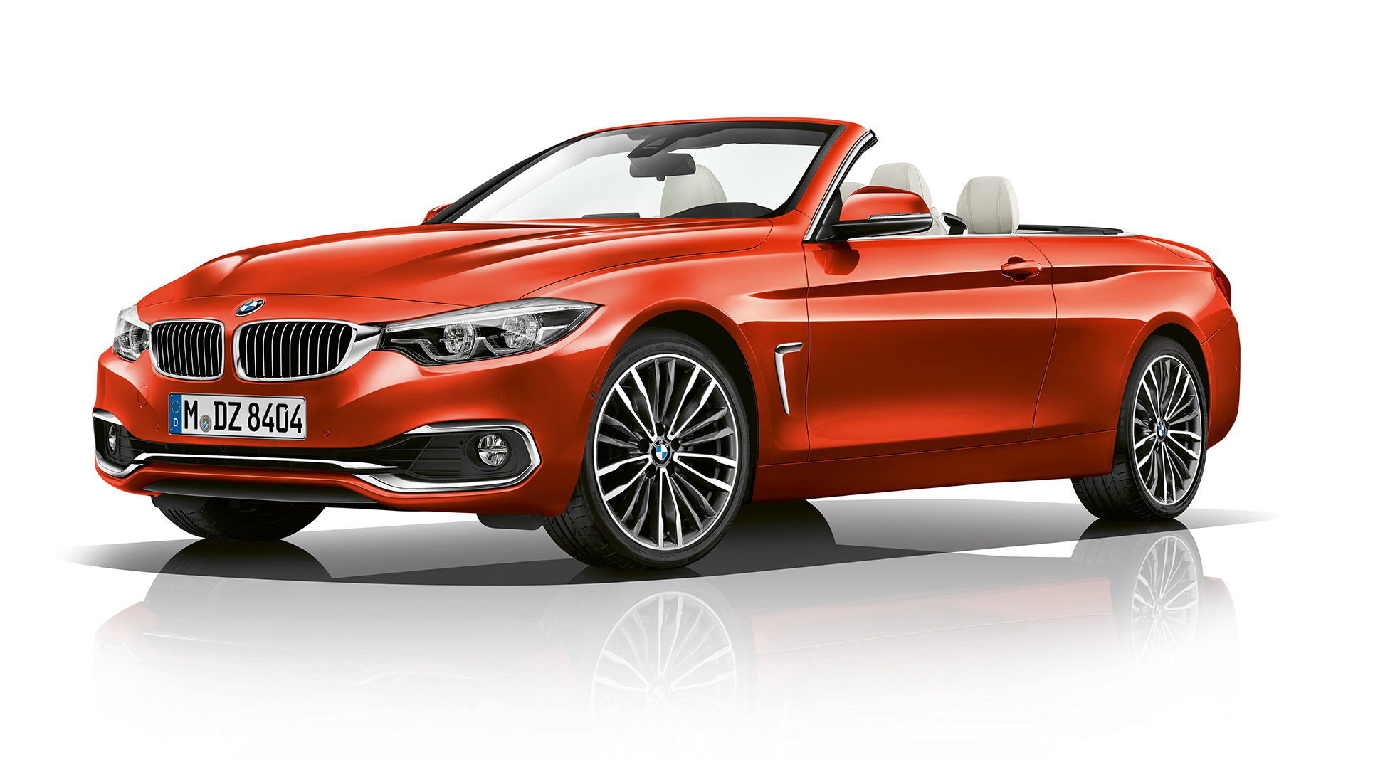 BMW 4-serie Cabriolet, Luxury Line trefjärdedels vy framifrån BMW 4-serie Cabriolet, Luxury Line trefjärdedels vy framifrån