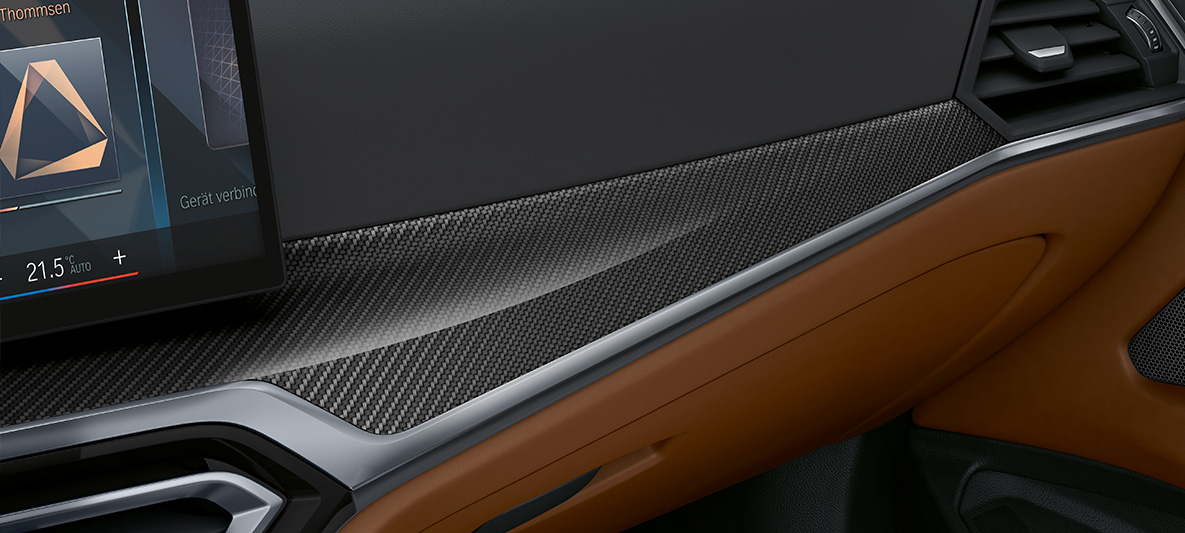BMW Individual Interiörlister ’Kolfiber’ med accentlister Pärlglans krom BMW 4-serie Cabriolet Individual G22 2020 Kupé BMW Individual Interiörlister ’Kolfiber’ med accentlister Pärlglans krom BMW 4-serie Cabriolet Individual G23 2020 Kupé