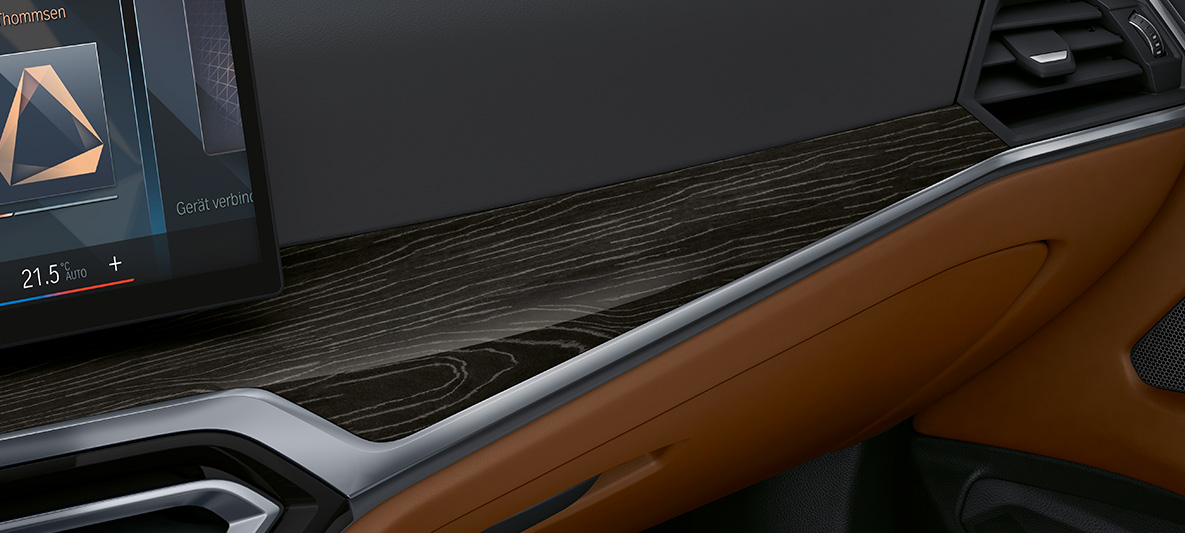 BMW Individual Interiörlister Ädelträutförande ’Fineline’ svart med silvereffekt med öppna porer och accentlister Pärlglans krom BMW 4-serie Cabriolet Individual 2020 G23 Kupé BMW Individual Interiörlister Ädelträutförande ’Fineline’ svart med silvereffekt med öppna porer och accentlister Pärlglans krom BMW 4-serie Cabriolet Individual G23 2020 Kupé