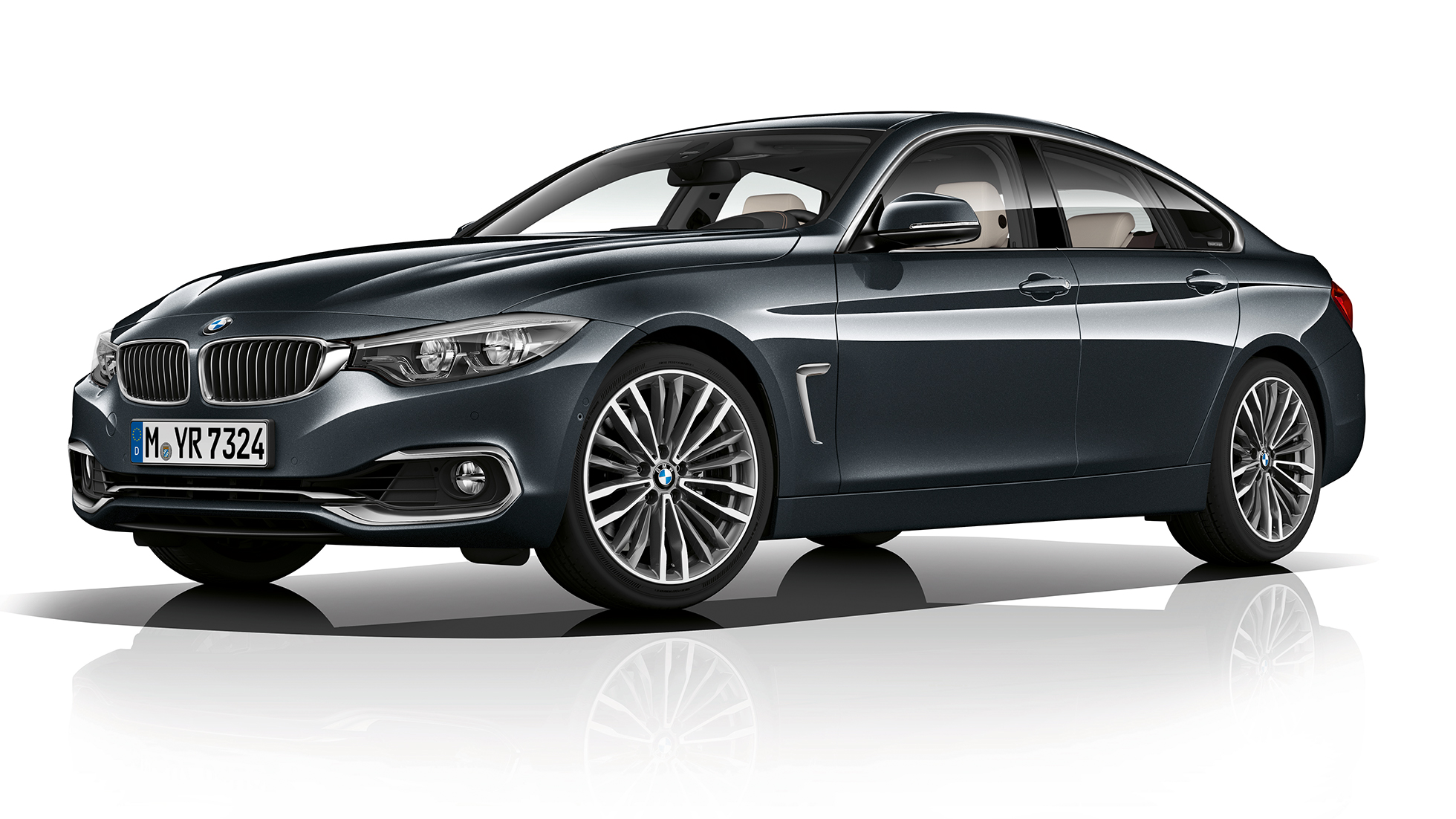 BMW 4-serie Gran Coupé, Model Luxury Line trefjärdedelsvy framifrån BMW 4-serie Gran Coupé, Model Luxury Line trefjärdedelsvy framifrån