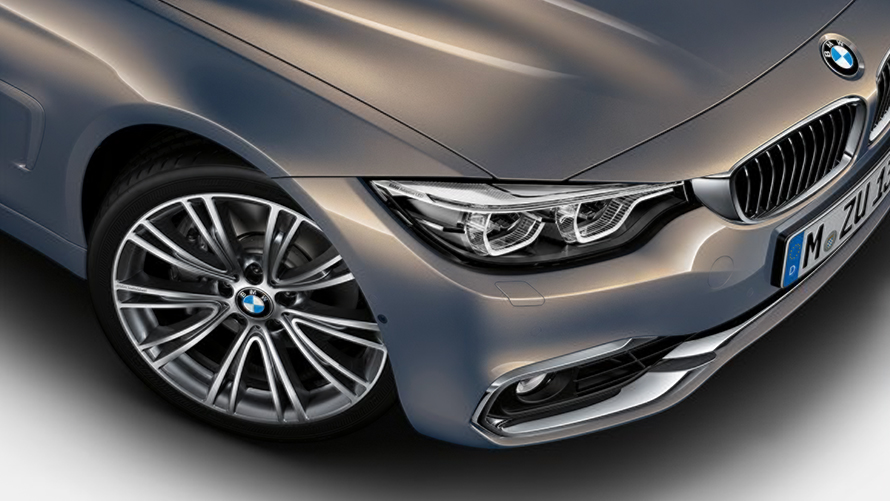 BMW 4 Series Gran Coupé BMW Individual three-quarter side shot from bird's eye view BMW 4 Series Gran Coupé BMW Individual three-quarter side shot from bird's eye view