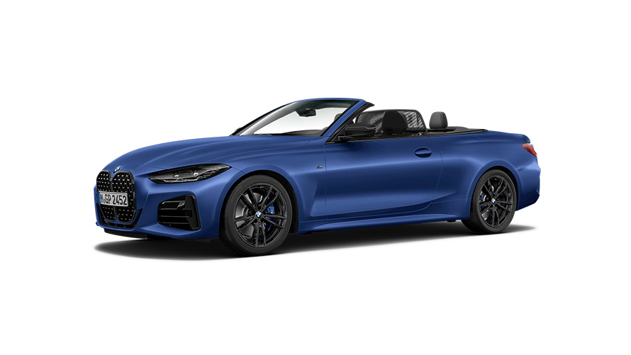 BMW 4-serie BMW 4-serie Cabriolet M automobil G23 MP trefjärdedelsvy från sidan BMW 4-serie BMW 4-serie Cabriolet M automobil G23 MP trefjärdedelsvy från sidan