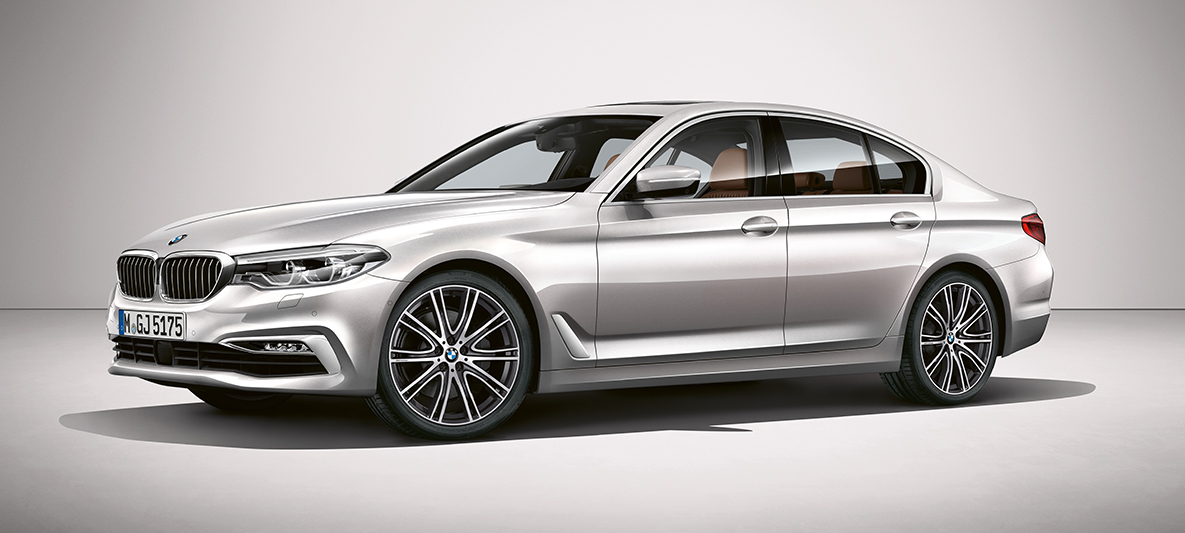BMW Individual BMW 5-serie Sedan BMW Individual BMW 5-serie Sedan G30 Rodonitsilver metallic vy från sidan