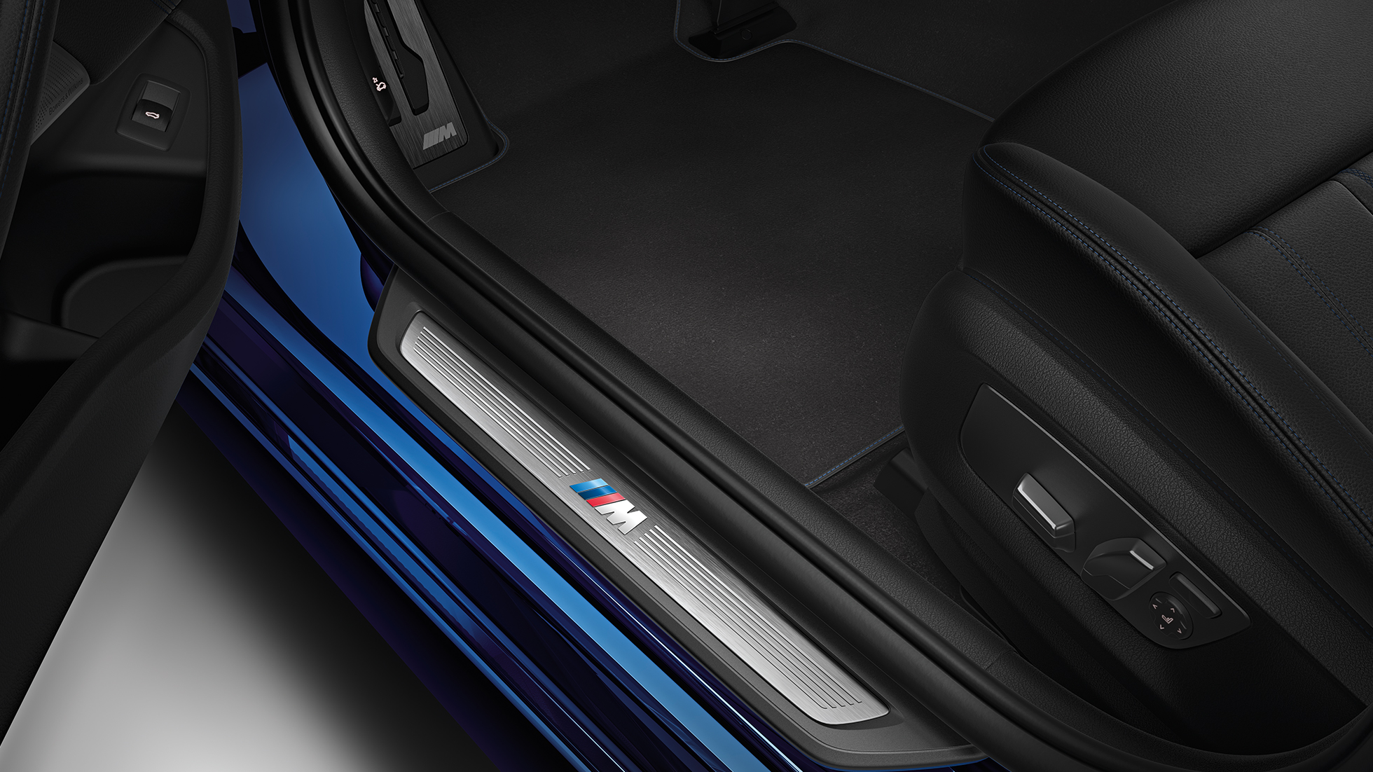 M sportpaket interiör BMW 5-serie Sedan 540i Sedan M sportpaket BMW 5-serie Sedan 540i Sedan G30 Mediterranean Blue metallic Interiör