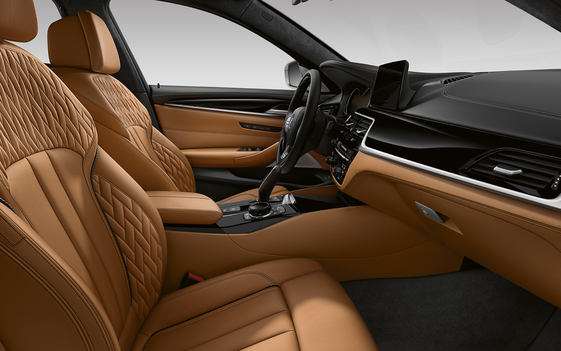 BMW 5-serie Sedan G30 modellomarbetning 2020 invändig utrustning i BMW Individual läder Merino fint narvat | Caramel BMW 5-serie Sedan G30 modellomarbetning 2020 invändig utrustning i BMW Individual läder Merino fint narvat | Caramel