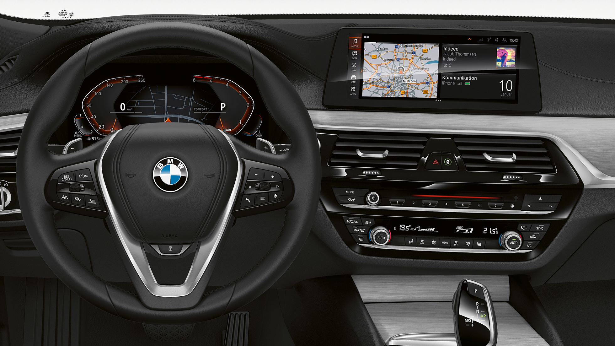 BMW 6-serie Gran Turismo G32 Sport Line förarplats Interiörlister svart högglans BMW 6-serie Gran Turismo G32 2017 Sport Line Förarplats