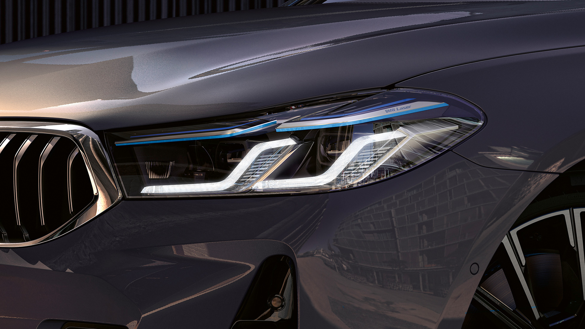 BMW Laserlight BMW 6-serie Gran Turismo G32 2020 BMW Laserlight BMW 6-serie Gran Turismo 640i xDrive G32 2020 Berninagrå närbild Front