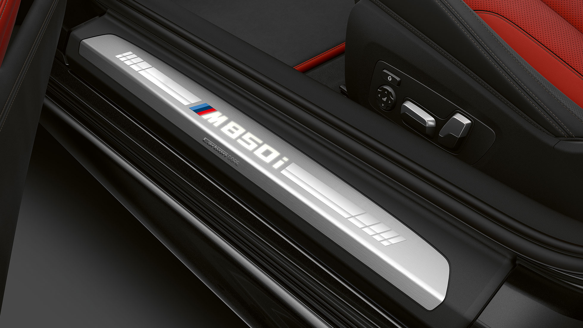 BMW M850i xDrive, Carbon Black metallic, instegslist. BMW M850i xDrive, Carbon Black metallic, instegslist.