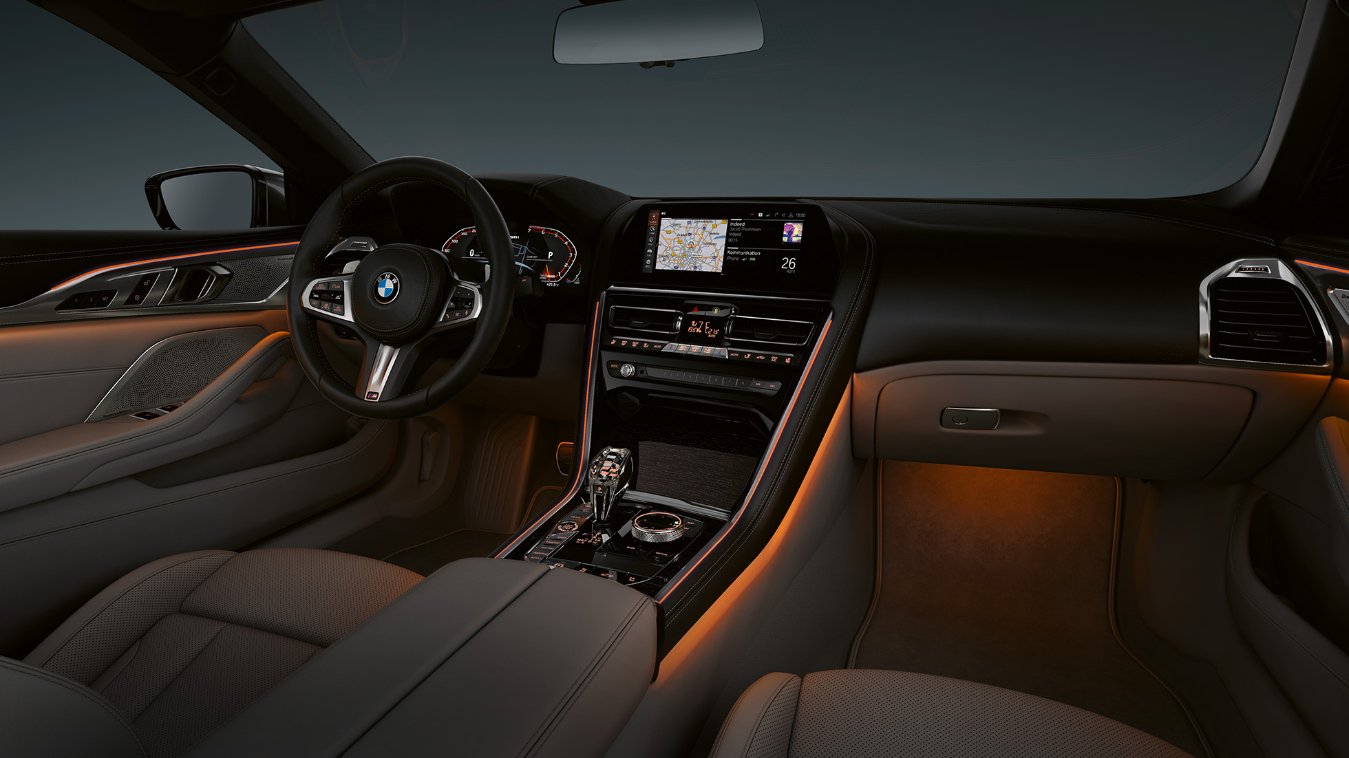 BMW M850i xDrive, interiör, Ambient Light. BMW M850i xDrive, interiör, Ambient Light.