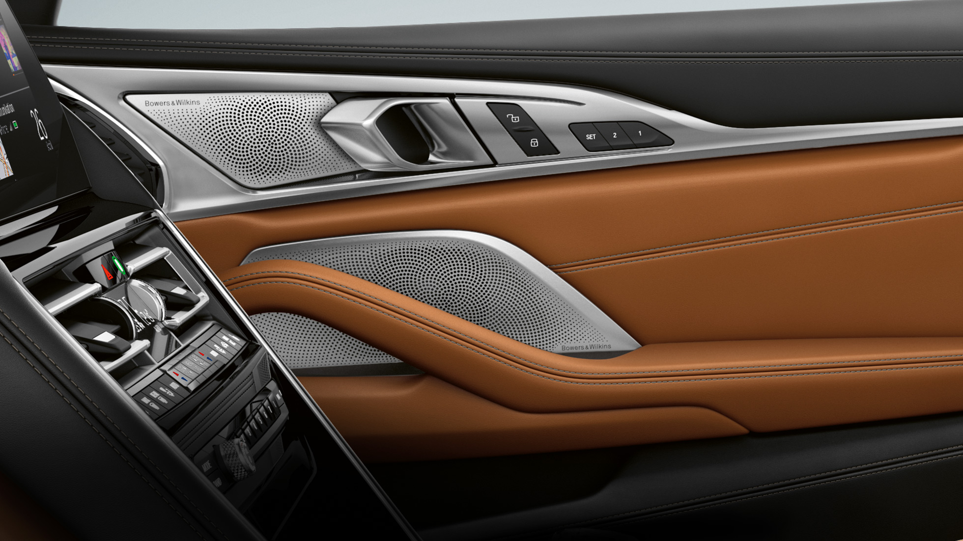 BMW M850i xDrive, interiör, Bowers & Wilkins Diamond Surround Sound System. BMW M850i xDrive, interiör, Bowers & Wilkins Diamond Surround Sound System.