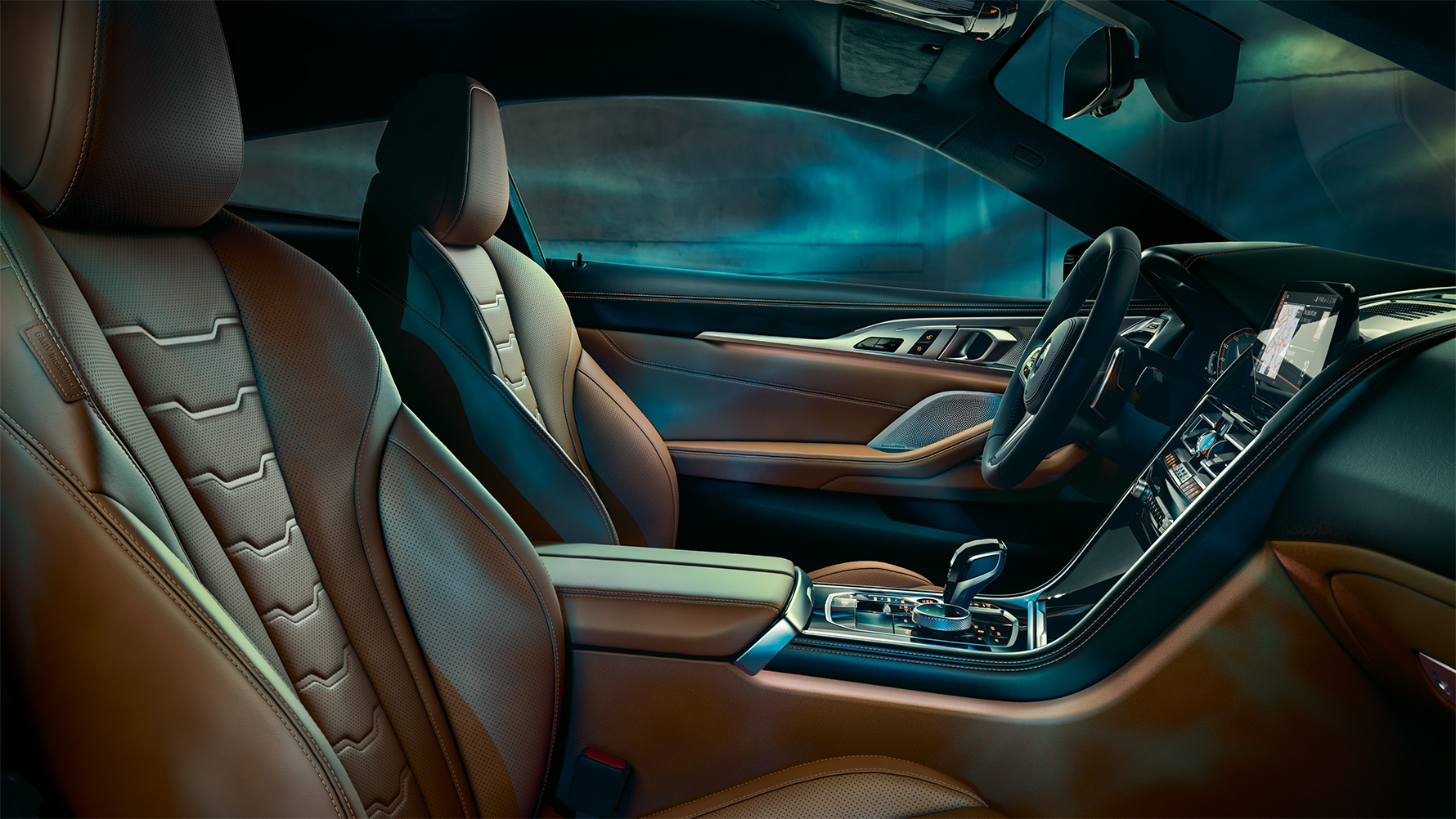 Interiören i BMW 8-serie Coupé med BMW Individual-utrustning. Interiören i BMW 8-serie Coupé med BMW Individual-utrustning.