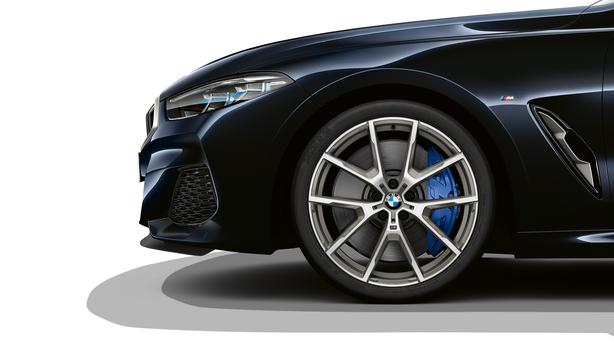 19" M lättmetallfälgar Dubbeleker 727 M Bicolor. BMW 8-serie Coupé, Carbon Black metallic, 19'' M lättmetallfälgar Dubbeleker 727 M Bicolor.