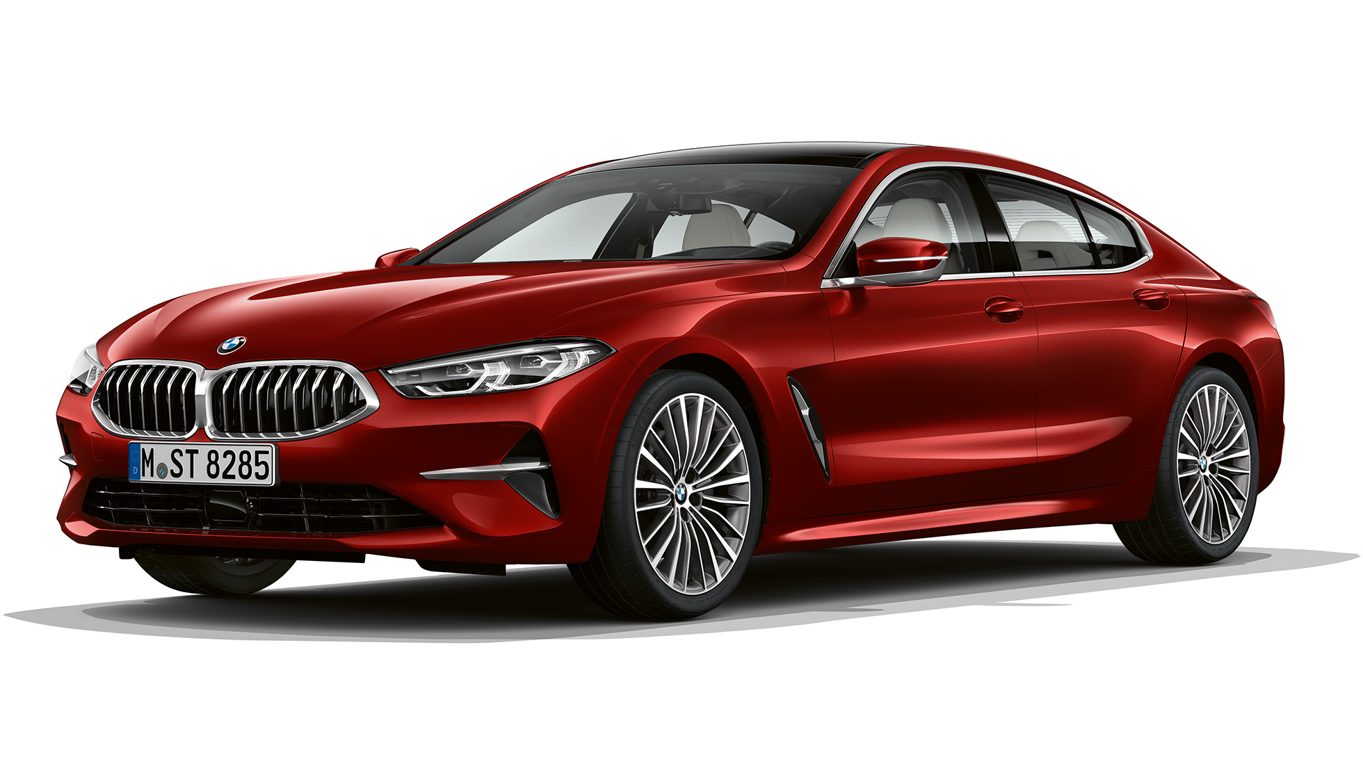 Basmodell trefjärdedelsvy framifrån BMW 8-serie Gran Coupé, trefjärdedelsvy framifrån