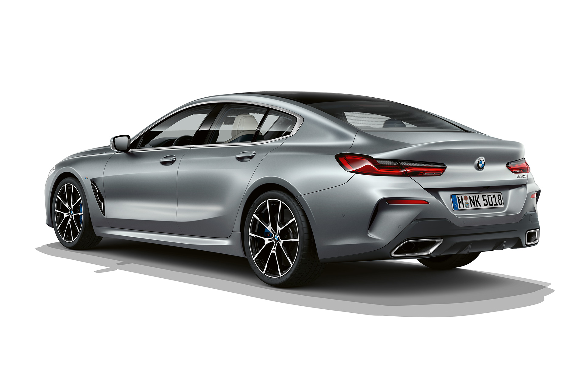 Frozen Temptation trefjärdedelsvy bakifrån BMW 8-serie Gran Coupé, Frozen Temptation trefjärdedelsvy bakifrån