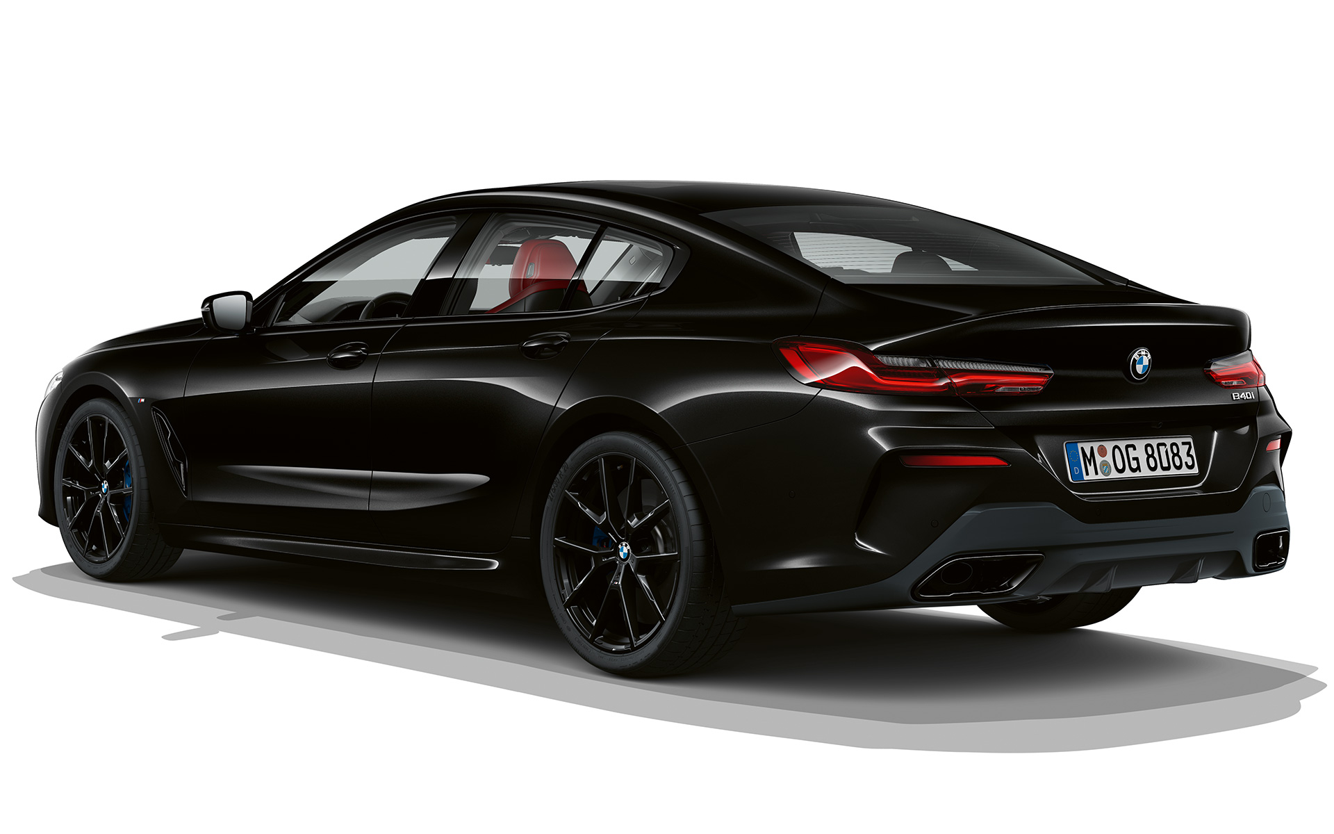 Dark Seduction trefjärdedelsvy bakifrån BMW 8-serie Gran Coupé, Dark Seduction trefjärdedelsvy bakifrån