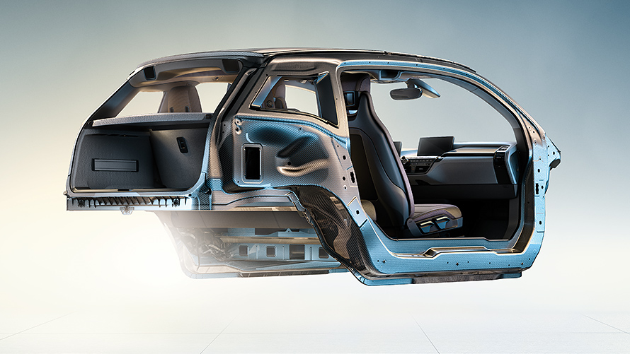 BMW i3 lättviktskonstruktion Den innovativa karossen hos BMW i3 i lätt kolfiber