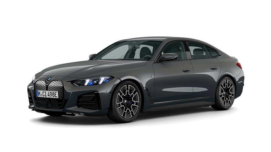 BMW i4 trefjärdedelsvy från sidan BMW i4 trefjärdedelsvy från sidan