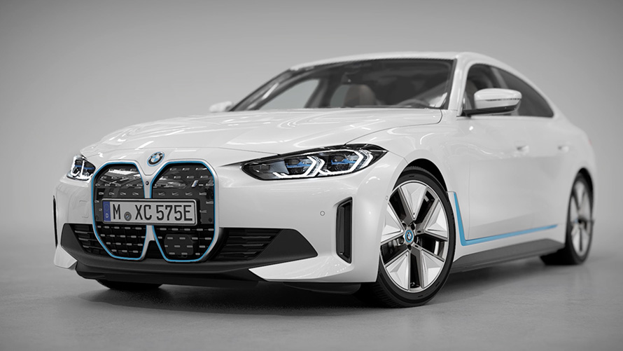 BMW i4 eDrive40 G26 2021 Mineralvit designhöjdpunkter i exteriören i sammanfattning video BMW i4 eDrive40 G26 2021 Mineralvit designhöjdpunkter i exteriören i sammanfattning video