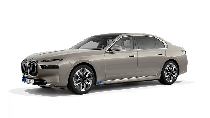 BMW i7 Sedan trefjärdedelsvy från sidan BMW i7 Sedan trefjärdedelsvy från sidan