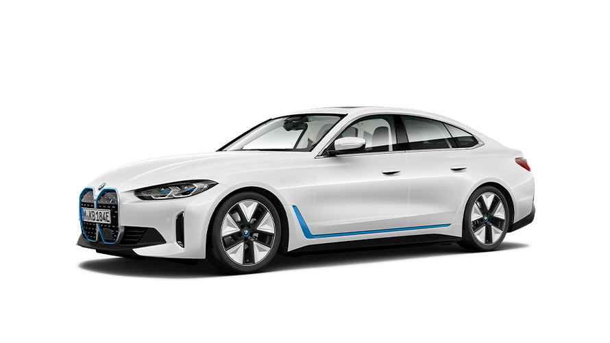 BMW i-modeller BMW i4 G26 trefjärdedels sidvy BMW i-modeller BMW i4 G26 trefjärdedels sidvy
