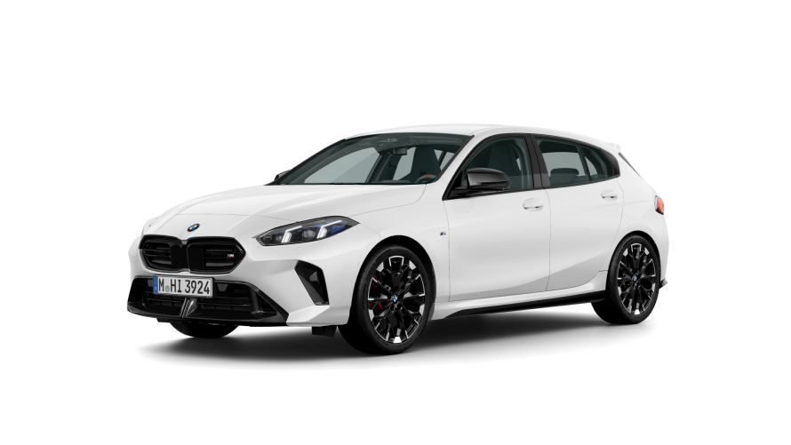 BMW M135i xDrive sedd snett från sidan BMW M135i xDrive sedd snett från sidan