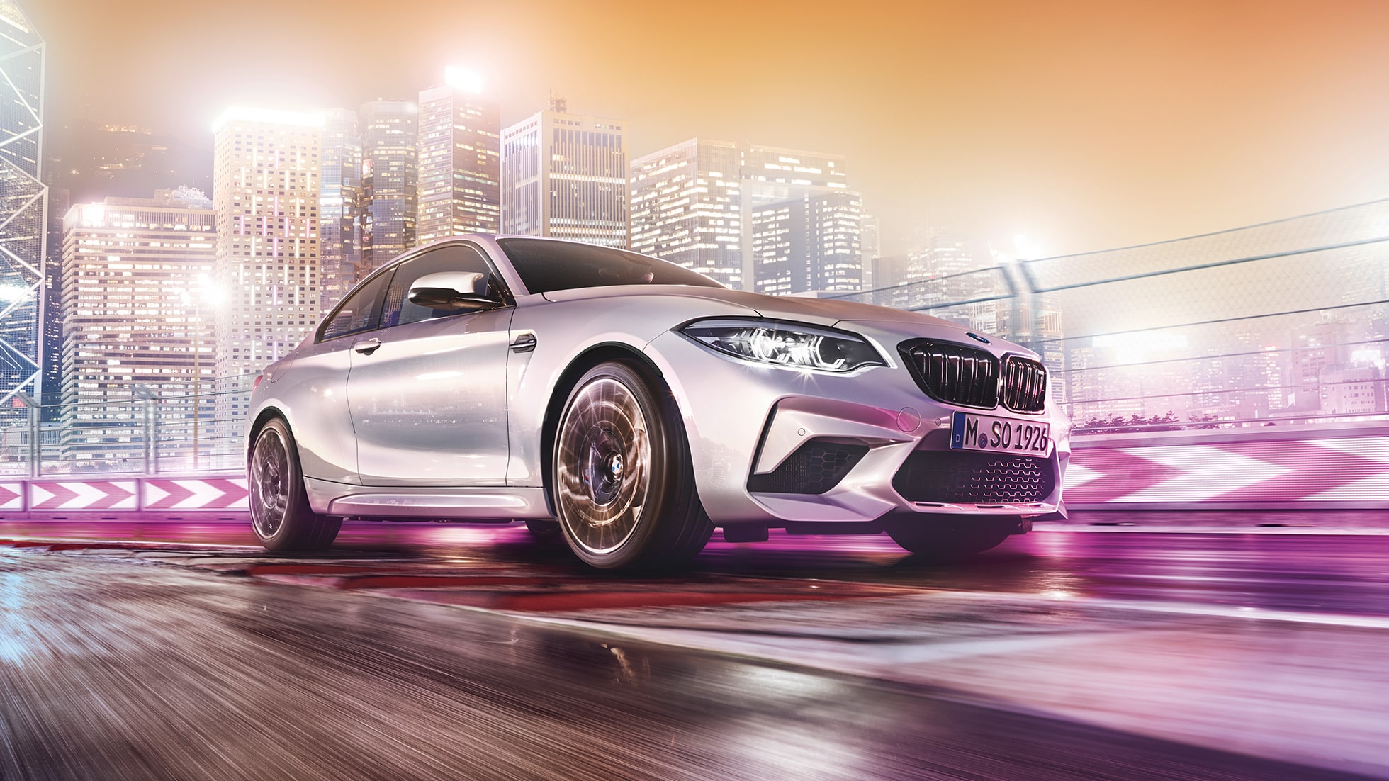 Frontdesign BMW M2 Competition F87 Frontdesign BMW M2 Competition F87 2018 Hockenheim Silvermetallic trefjärdedelsvy framifrån