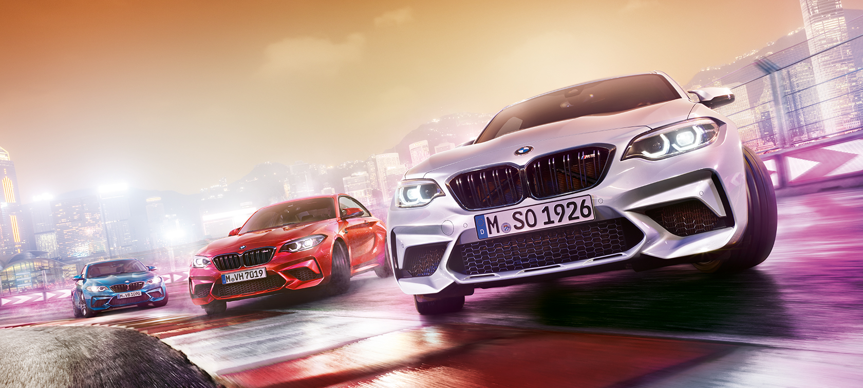 Design BMW M2 Competition Design BMW M2 Competition F87 2018 Hockenheim Silvermetallic trefjärdedelsvy framifrån