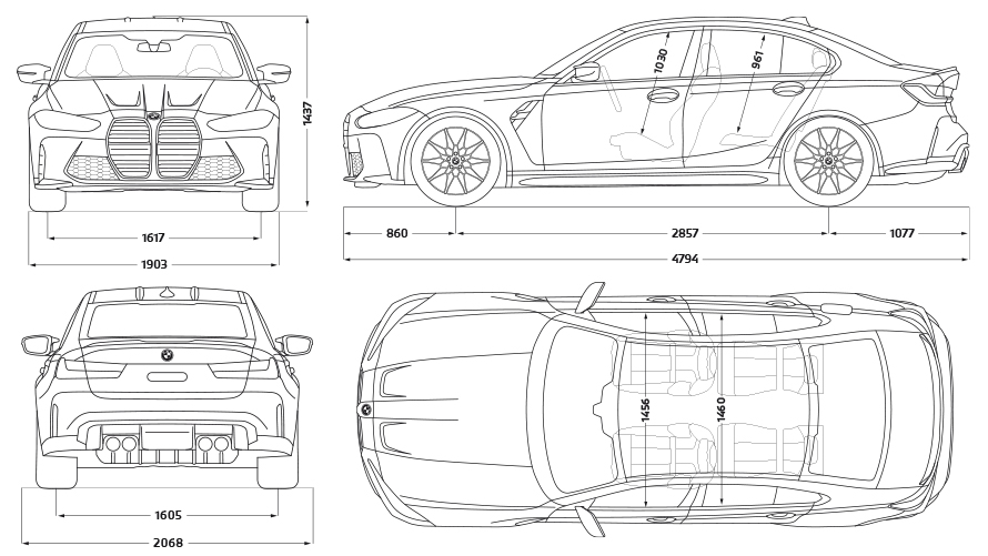 BMW M3 Sedan G80 2020 sedd från sidan ur grodperspektiv BMW M3 Sedan G80 2020 Isle of Man Grönmetallic sedd från sidan ur grodperspektiv